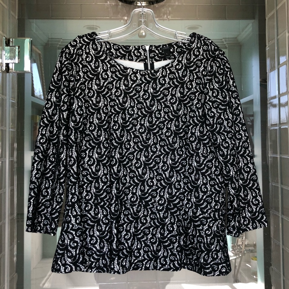 J Crew lace peplum top - size L